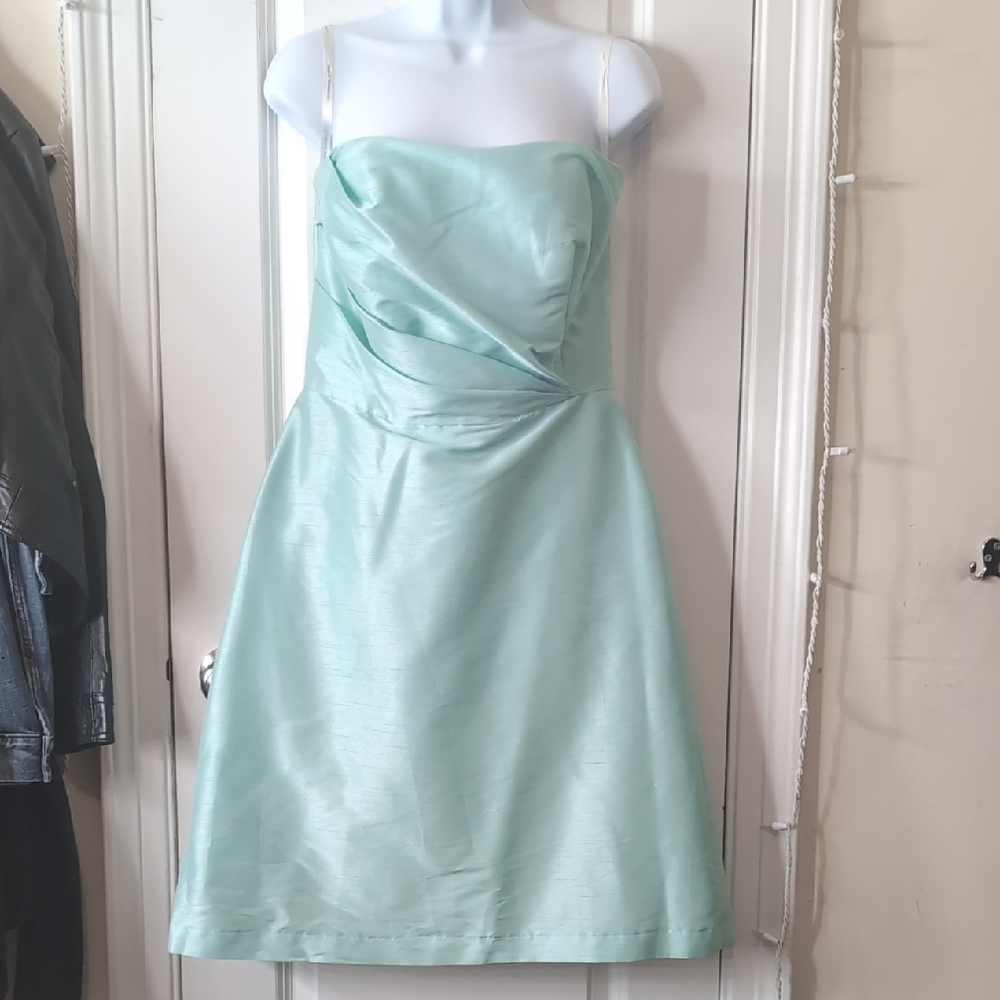 ALFRED SUNG Strapless Light Blue Dress